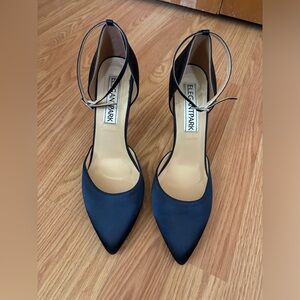 Women Pointed Toe High Heel Pumps Satin Ankle Strap Wedding Bridal Shoes